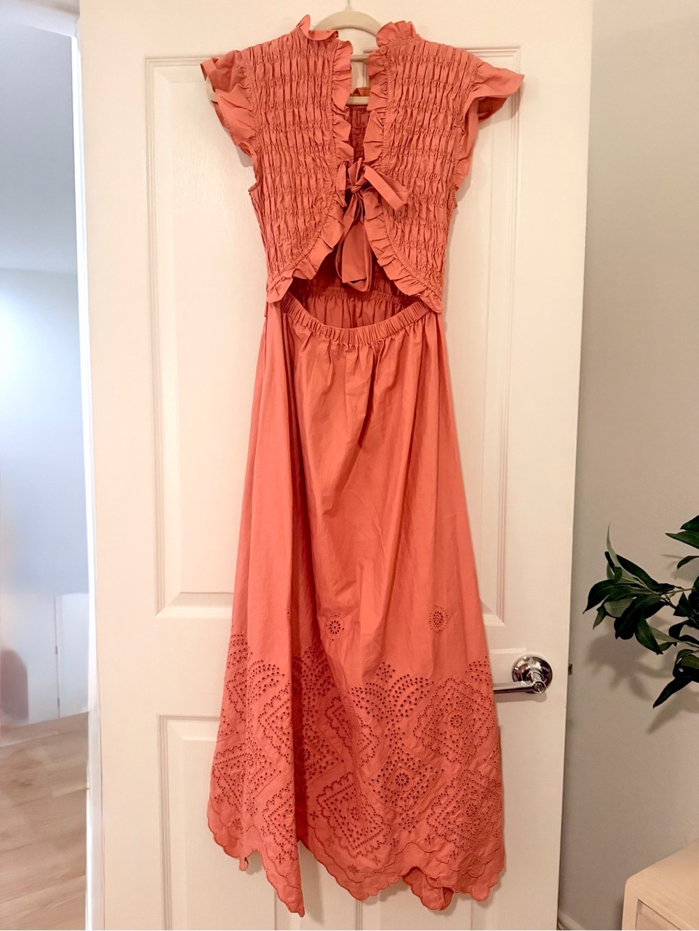 Moon River Coral Maxi Dress